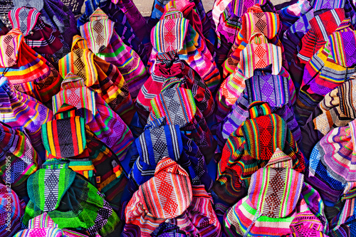 Canvas Print Colorful Textile Cloths Handicrafts Oaxaca Mexico