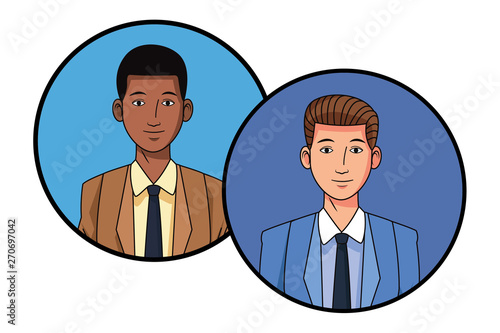 businessmen avatar profile picture in round icons