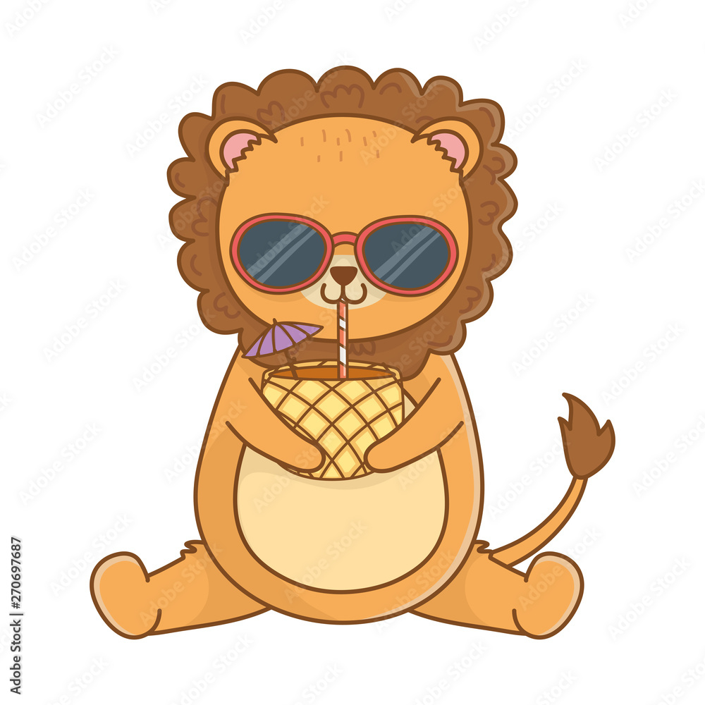 Naklejka premium summer vacation relax cartoon vector illustration