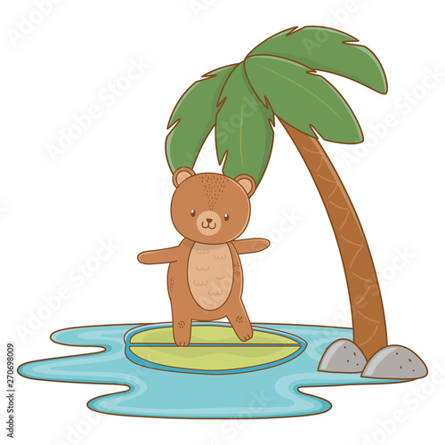 cute animal enjoying summer time cartoon