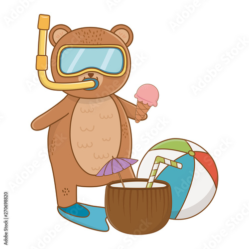 summer vacation relax cartoon vector illustration