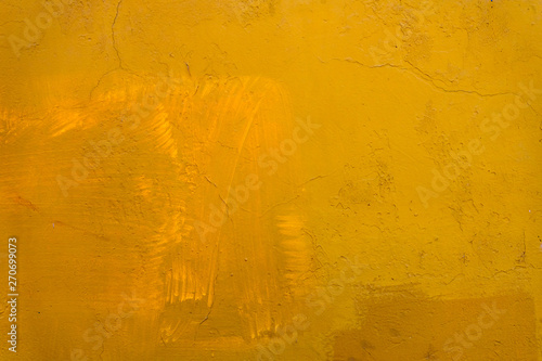Obraz na płótnie Yellow Brown Wall Abstract Background Mexican Building Oaxaca Mexico w salonie