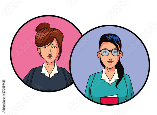 businesswomen avatar profile picture in round icons