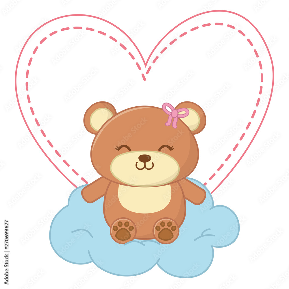 toy bear sitting on a cloud vector illustration toy bear sitting on a cloud vector illustration