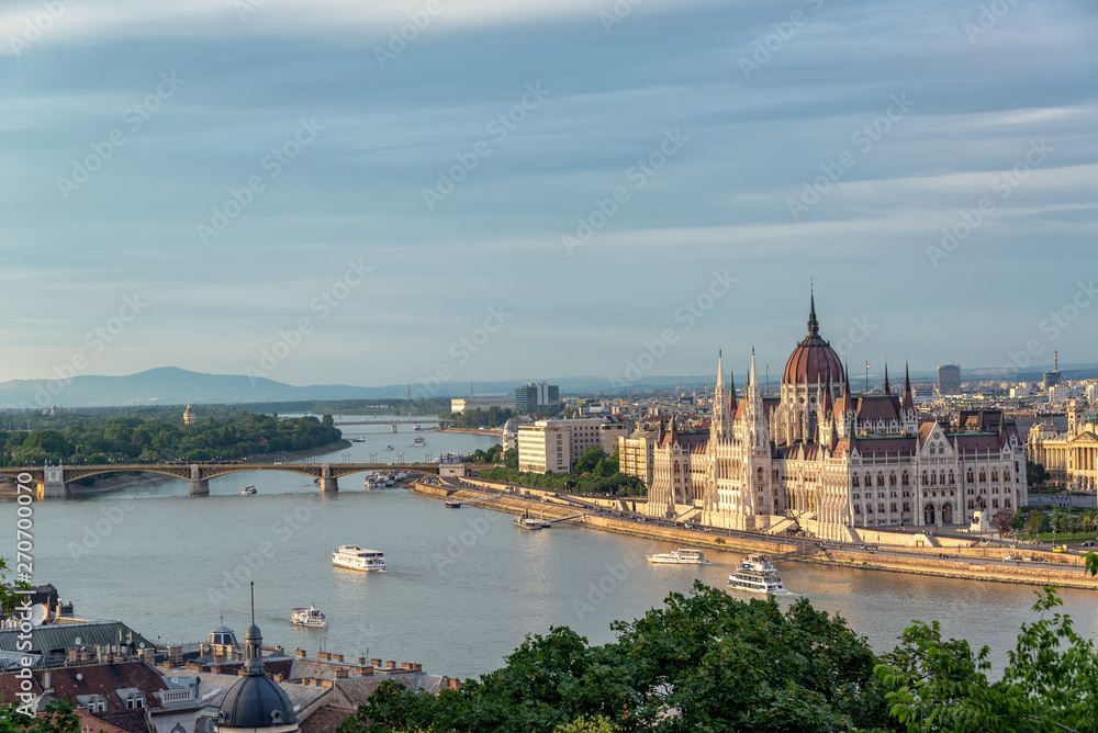Hungarian Parliament and Danube River