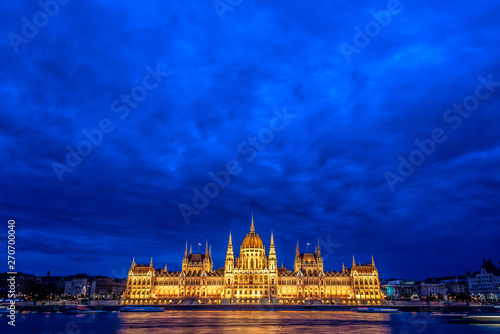 Hungarian Parliament and Dramatic Sky