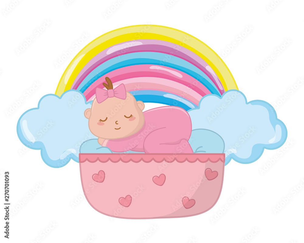 baby sleeping in a cradle vector illustration baby sleeping in a cradle vector illustration