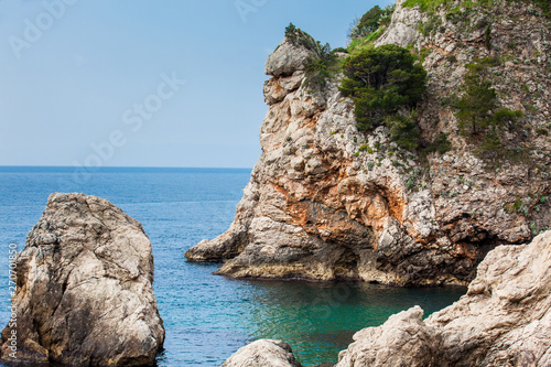 Cliffs of the Dubrovnik coast in a beautiful spring day