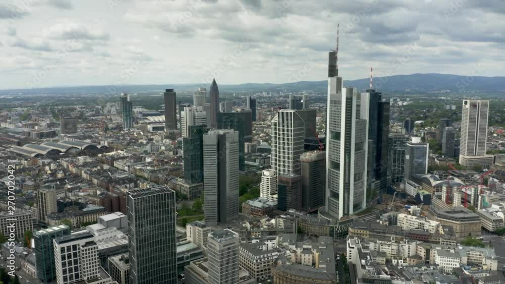 Aerial view of skyscrapers in Frankfurt am Main, Germany Aerial view of skyscrapers in Frankfurt am Main, Germany