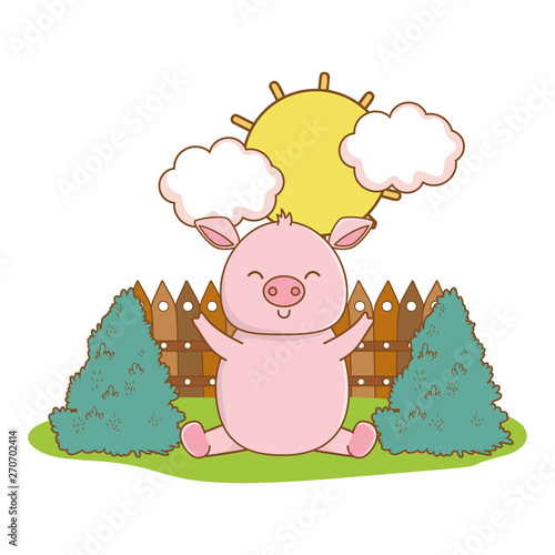 cute animal enjoying summer time cartoon