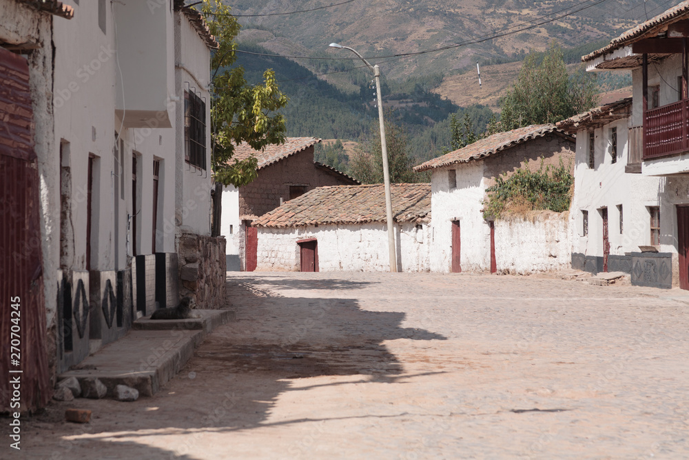 Street view of Pampa de Quinua in Ayacucho, Peru
