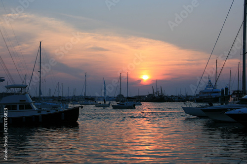sunset in harbour