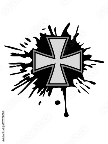 eisernes kreuz graffiti tropfen klecks logo spritzer farbe deutschland deutsch german militär armee soldat kämpfen cool design photo