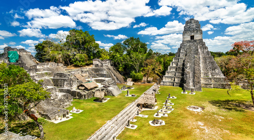 Temple of the Great Jaguar at Tikal in Guatemala photo
