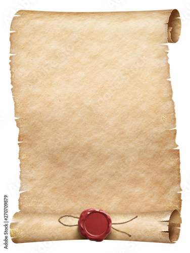 Old parchment scroll with w...