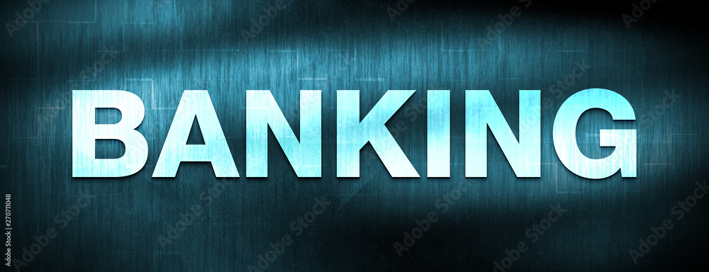 Banking abstract blue banner background