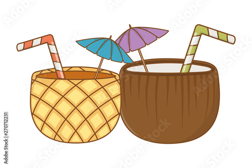 Summer coconut nad pineapple cocktails