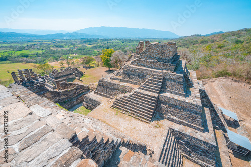 The ancient pyramids of Tonina, a Mayan Archaeological Site in Chiapas, Mexico photo