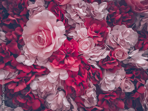beautiful artificial flowers background  vintage style 