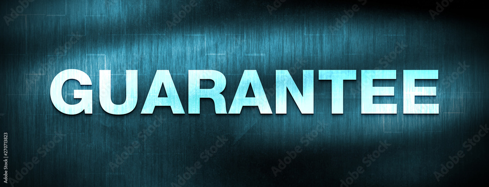 Guarantee abstract blue banner background