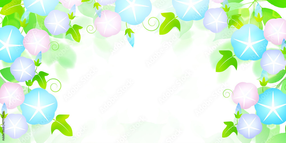 朝顔 花 夏 背景 Stock Vector Adobe Stock