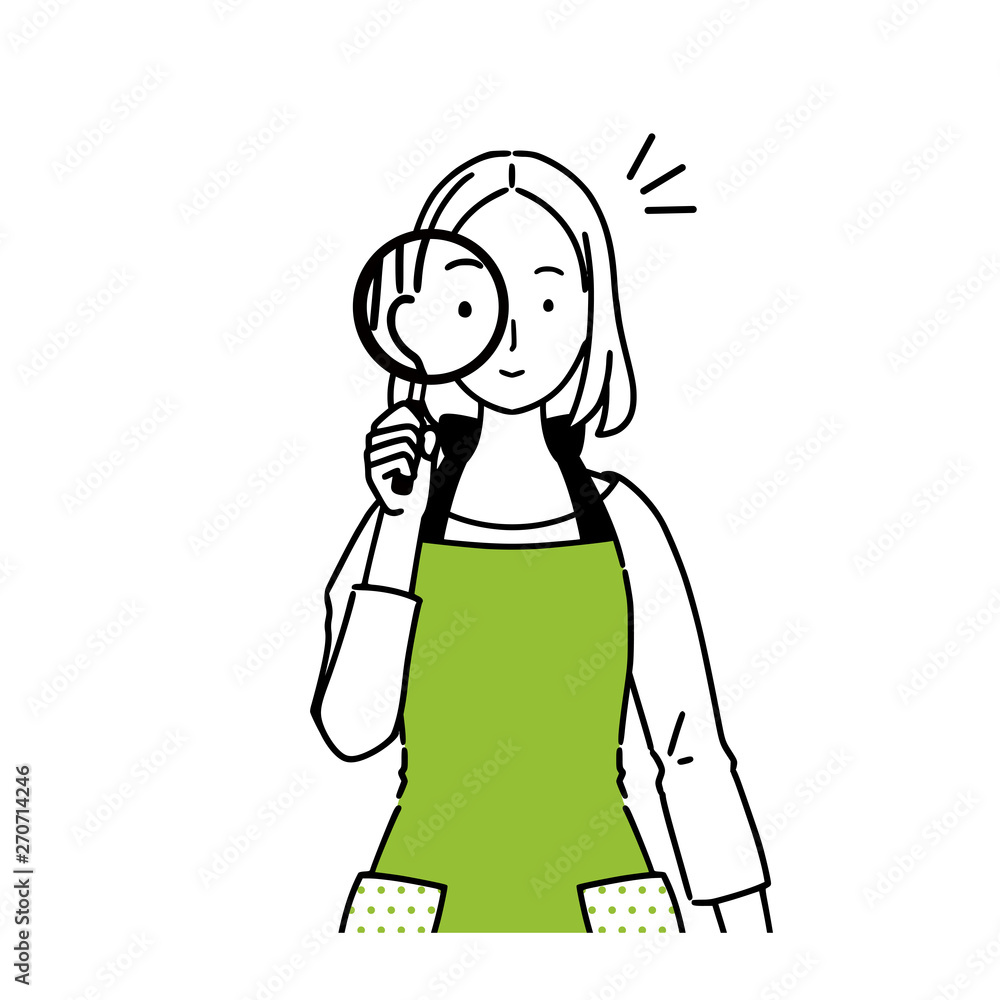Illustration of a woman who checks. Illustration of a woman who checks.