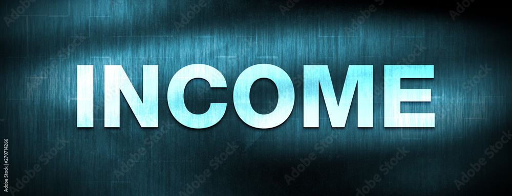 Income abstract blue banner background