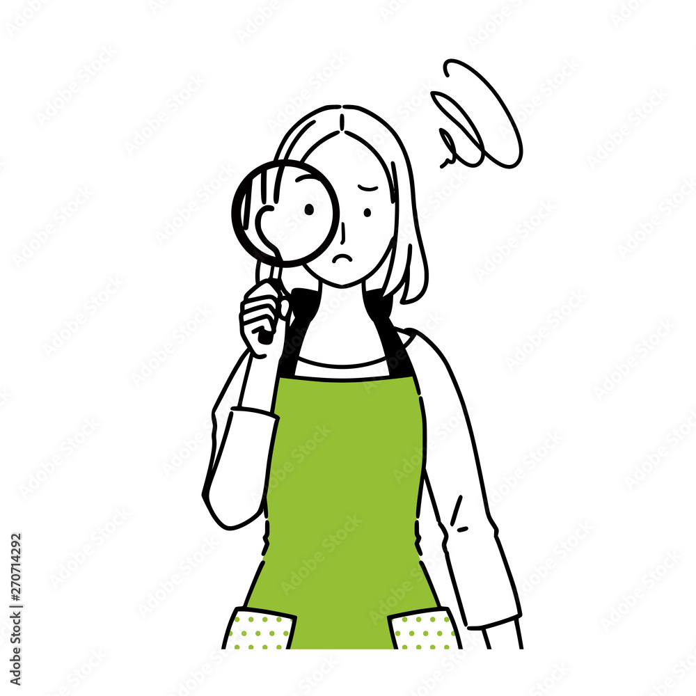 Illustration of a woman who checks. Illustration of a woman who checks.