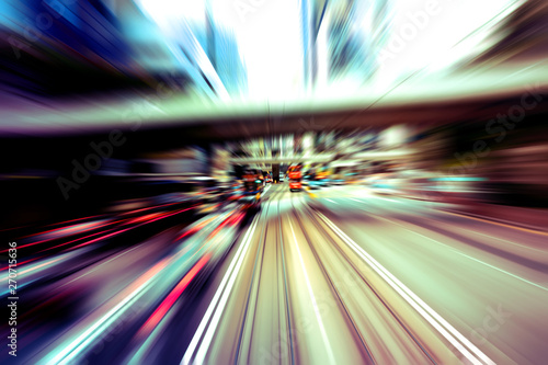 Abstract image of traffic light trails in the city