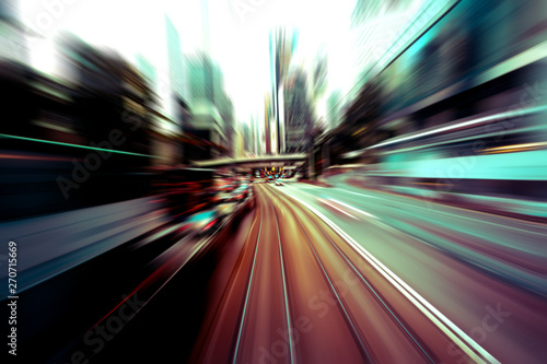 Abstract image of traffic light trails in the city © joeycheung