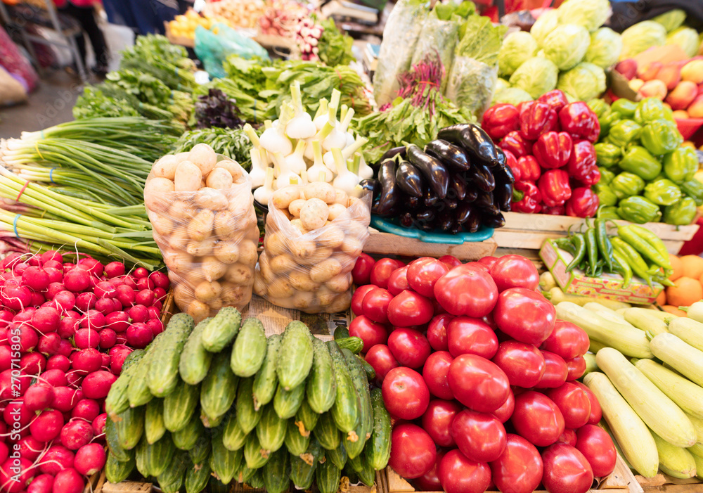 Traditional fruits and vegetables market. Traditional fruits and vegetables market.