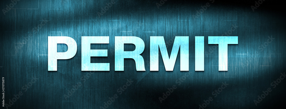 Permit abstract blue banner background