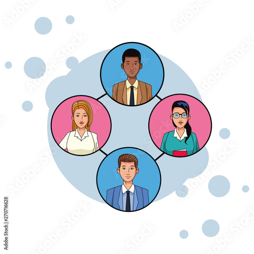 group of business people avatar profile picture in round icon