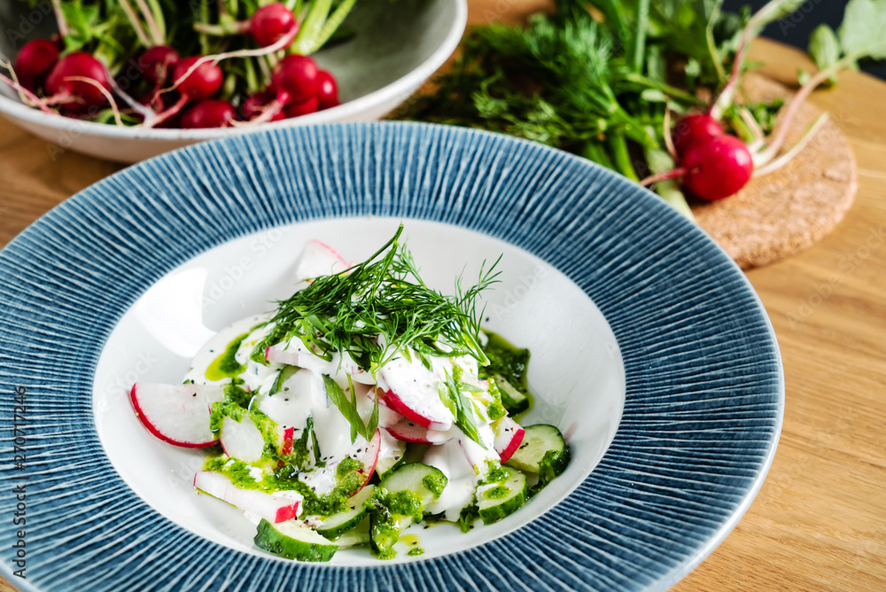 summer fresh salad with radishesa and cucumber summer fresh salad with radishesa and cucumber