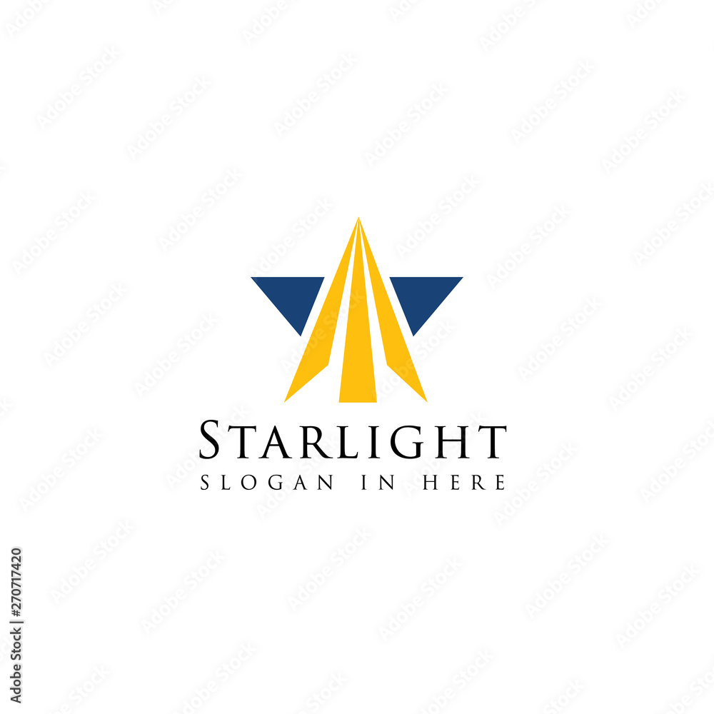 star icon with arrow icon inside logo template star icon with arrow icon inside logo template