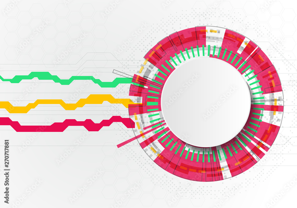 Fototapeta premium Vector circle infographic. Template for cycle diagram, graph, presentation and round chart. Business concept with options, parts, steps or processes. Stroke icons.