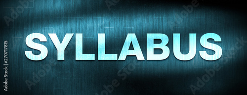 Canvas Print Syllabus abstract blue banner background