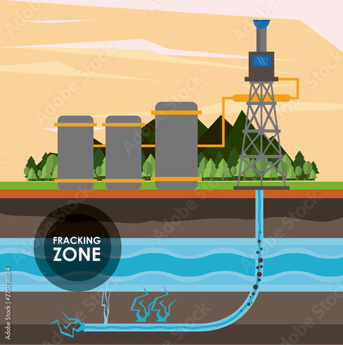 Fracking zone and oil industry