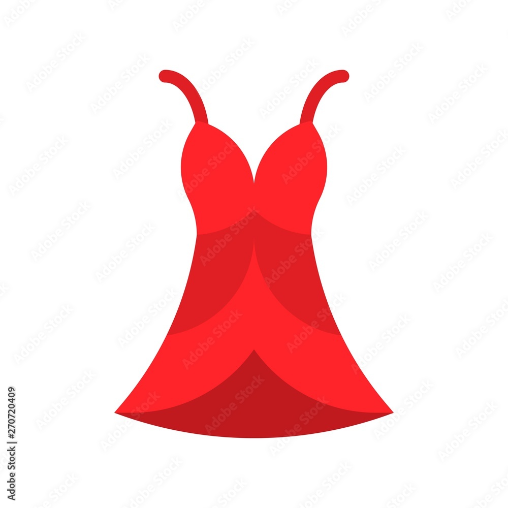 Women dress vector illustration, flat style icon Women dress vector illustration, flat style icon