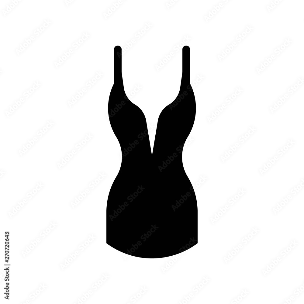 Women dress vector illustration, solid style icon Women dress vector illustration, solid style icon