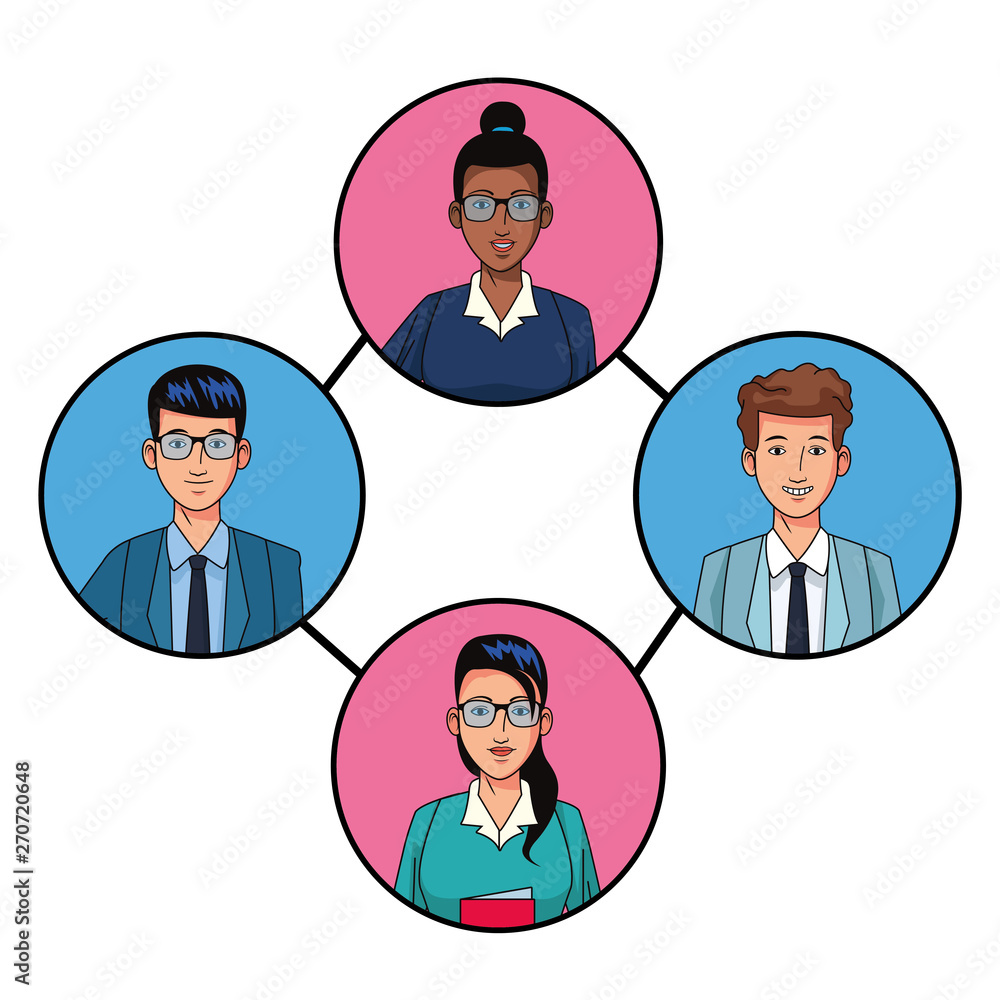 group of business people avatar profile picture in round icon