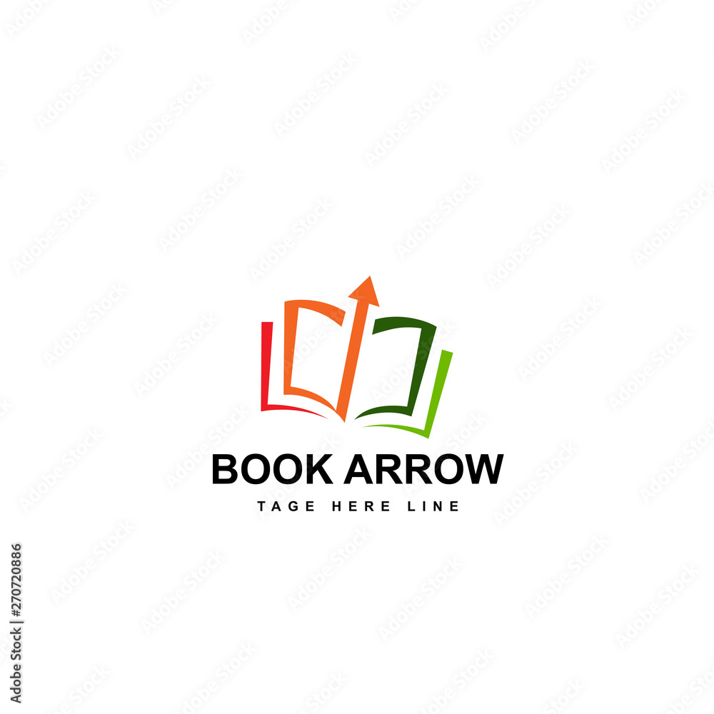 book arrow logo template