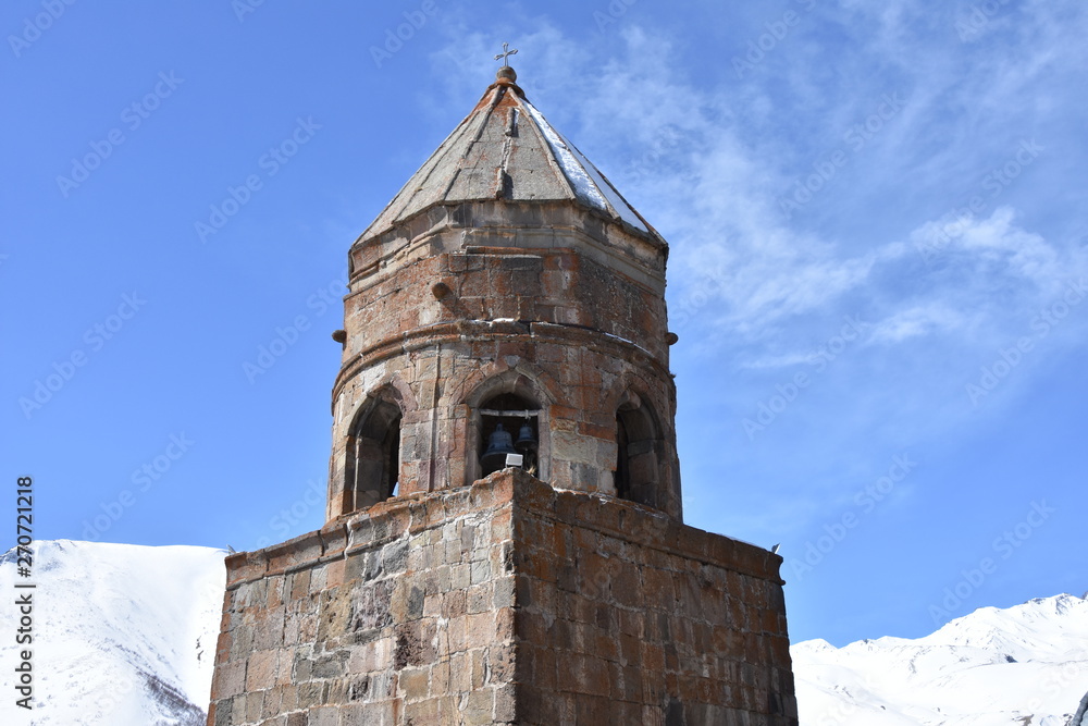 Gergeti Trinity Church Bell Tower, Caucasus Mountains, Georgia