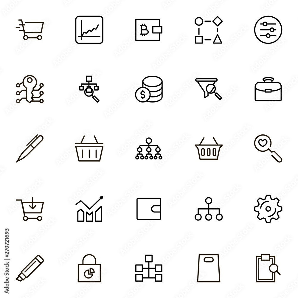 Accounting line icon set. Collection of high quality black outline logo for web site design and mobile apps. Vector illustration on a white background