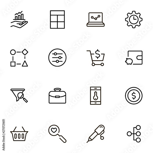 Accounting line icon set. Collection of high quality black outline logo for web site design and mobile apps. Vector illustration on a white background