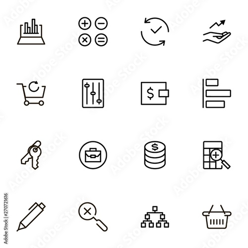 Accounting line icon set. Collection of high quality black outline logo for web site design and mobile apps. Vector illustration on a white background