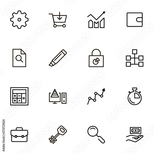 Accounting line icon set. Collection of high quality black outline logo for web site design and mobile apps. Vector illustration on a white background