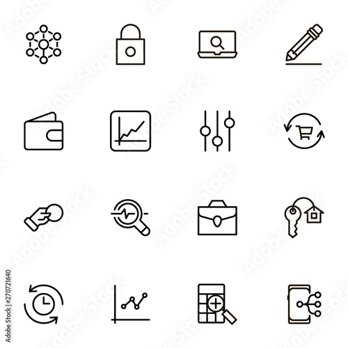 Accounting line icon set. Collection of high quality black outline logo for web site design and mobile apps. Vector illustration on a white background