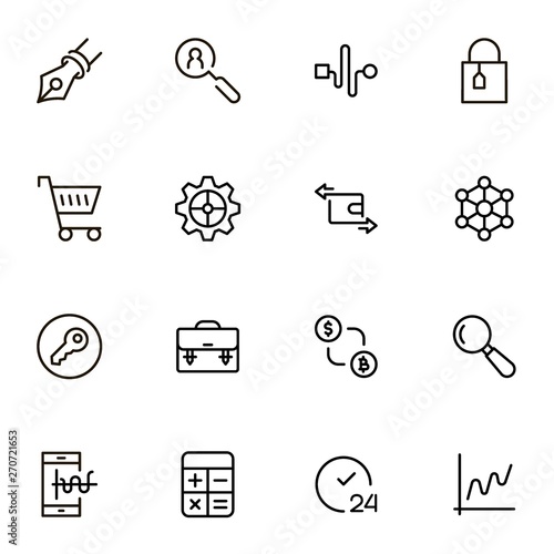 Accounting line icon set. Collection of high quality black outline logo for web site design and mobile apps. Vector illustration on a white background