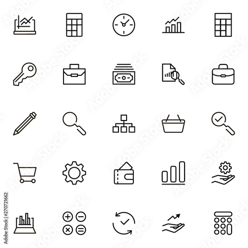 Accounting line icon set. Collection of high quality black outline logo for web site design and mobile apps. Vector illustration on a white background